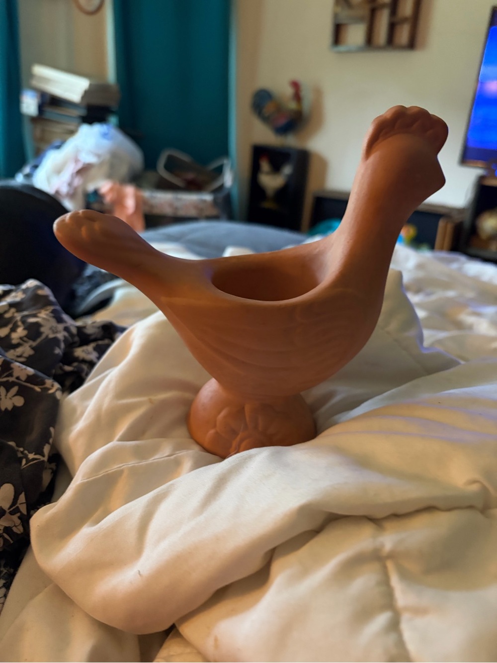 Avon Terracotta Brown Rooster Planter